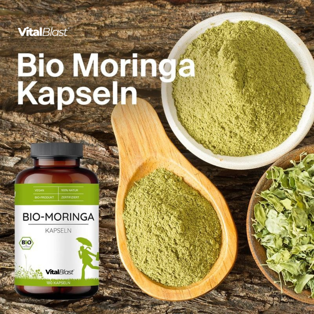Bio Moringa Kapseln I 3000mg Tagesdosis I 180 Moringa-Kapseln hochdosiert