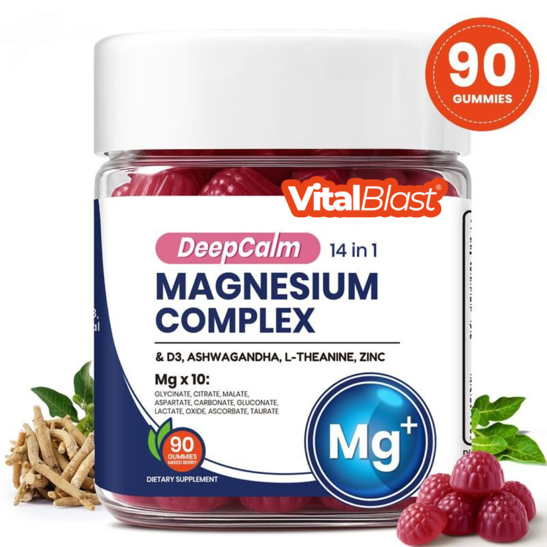 14-in-1 Magnesium Gummies – with Ashwagandha, L-Theanine, Vitamin D3 & Zinc, Edible Healthcare Dietary