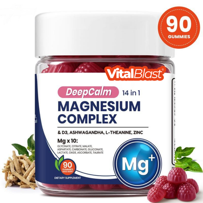 14-in-1 Magnesium Gummies – with Ashwagandha, L-Theanine, Vitamin D3 & Zinc, Edible Healthcare Dietary