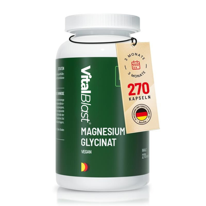Magnesium Bisglycinat Kapseln - 180 Kapseln/Magnesium Glycinat 270 Kapseln