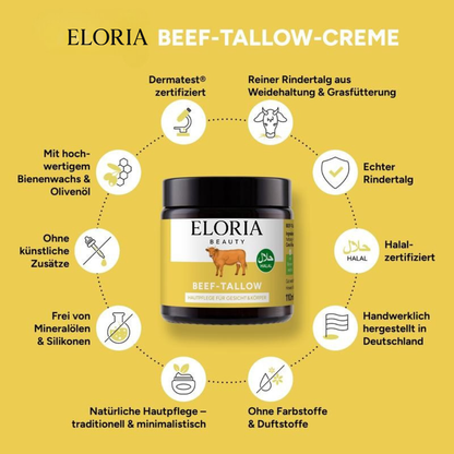 Beef Tallow Creme, Rindertalg Skincare, Halal, 110ml