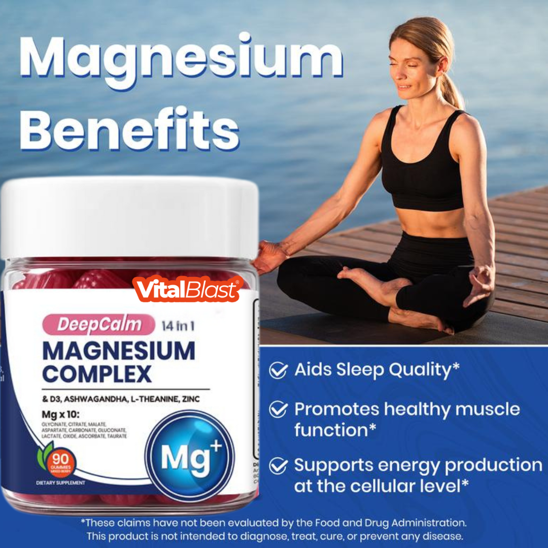 14-in-1 Magnesium Gummies – with Ashwagandha, L-Theanine, Vitamin D3 & Zinc, Edible Healthcare Dietary