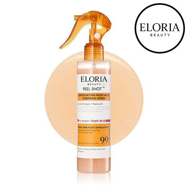 Peel Shot Keratin Care Kojic Acid Turmeric Spray 200ml Pore Clearing Exfoliating Formula Skin Repair Scrub