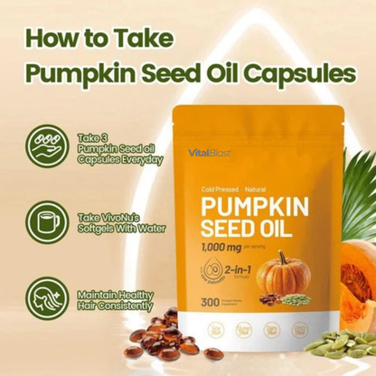 Natural pumpkin seed oil and saw palmetto softgel 1000mg high content plant esters 300 capsules