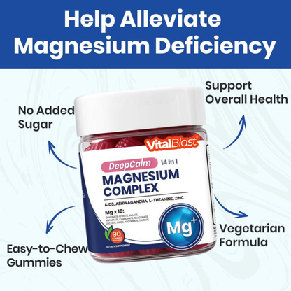 14-in-1 Magnesium Gummies – with Ashwagandha, L-Theanine, Vitamin D3 & Zinc, Edible Healthcare Dietary