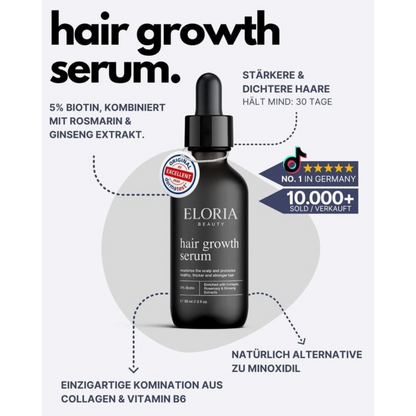 Hair growth serum - Haarserum mit 5% Biotin & Rosmarin-Ginseng-Extrakt für stärkeres Haar