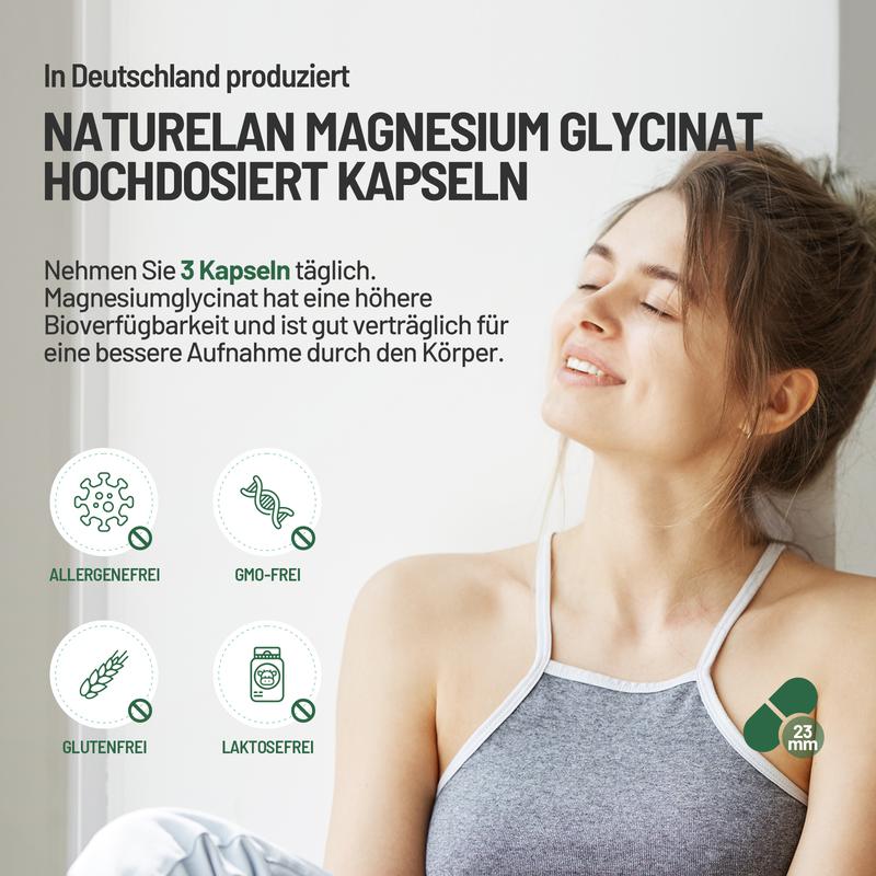 Magnesium Bisglycinat Kapseln - 180 Kapseln/Magnesium Glycinat 270 Kapseln